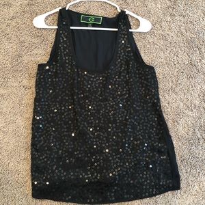 Sequined flowy tank